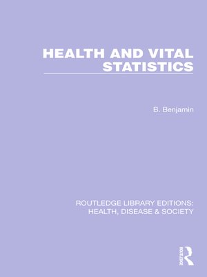 cover image of Health and Vital Statistics